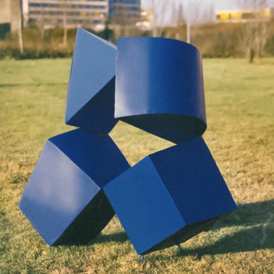 Stahlplastik, blau bemalt,  156 cm,  1986