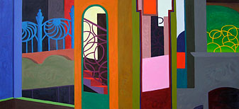 Cafe New York (4)  2003  210 x 110 cm   Öl, Leinen