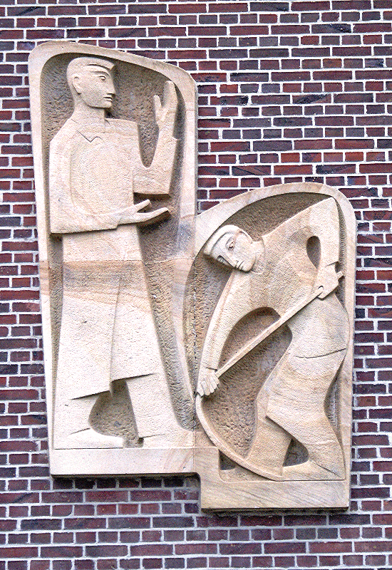 Relief an der Handwerkskammer Münster,  Sandstein,  Ende 50er Jahre